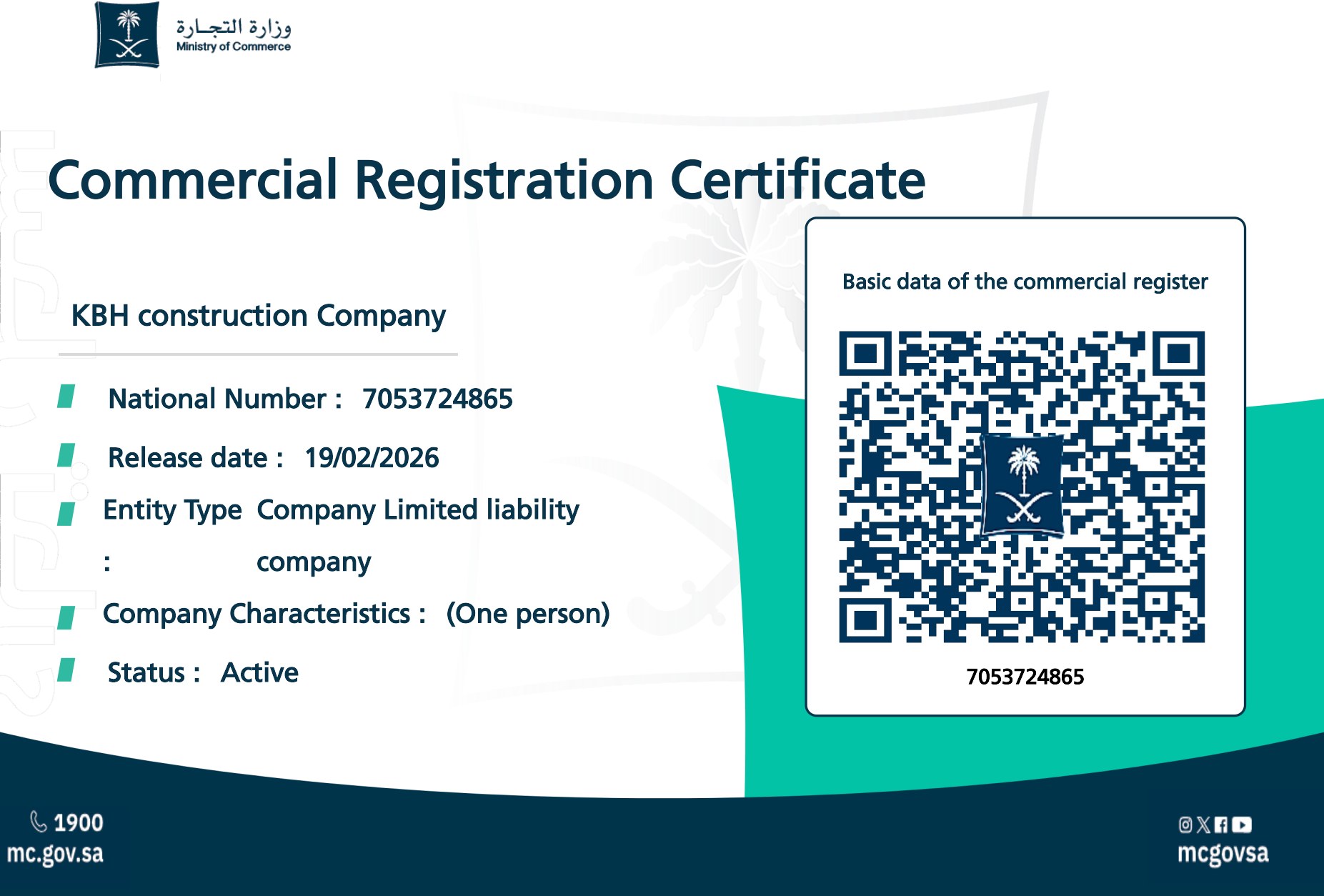 Commercial Registration (CR)